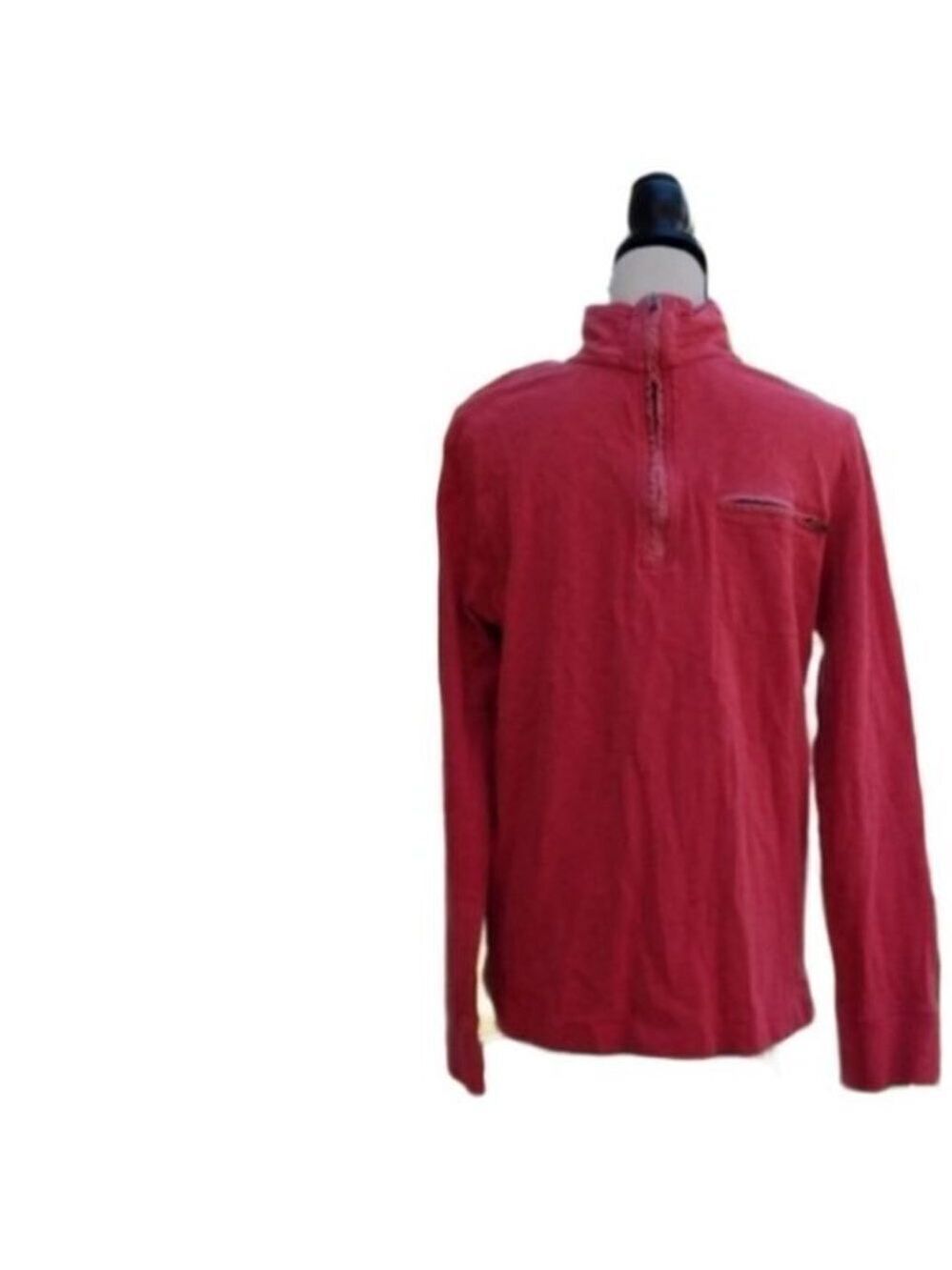J. Crew Factory Ringspun Jersey 1/4 Zip Pullover Red Sweater M